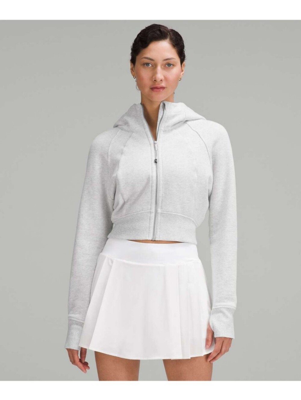 Lululemon Gray Scuba Full Zip Cropped Hoodie Sweatshirt Women's Size 10?